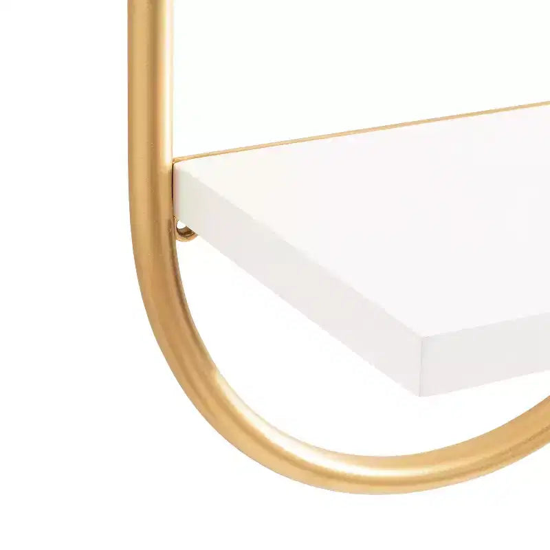Set di 2 mensole da parete galleggianti ovali – Bianco e oro
