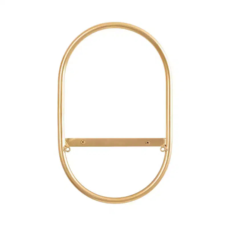 Set di 2 mensole da parete galleggianti ovali – Bianco e oro
