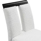 Set di 2 sgabelli da bar altezza bancone con schienale e seduta imbottiti, gambe in legno, bianco/nero