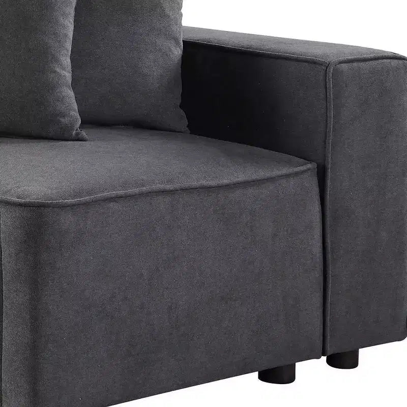 Poltrona da accento imbottita in tessuto grigio da 28" con struttura in legno