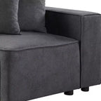 Poltrona da accento imbottita in tessuto grigio da 28" con struttura in legno