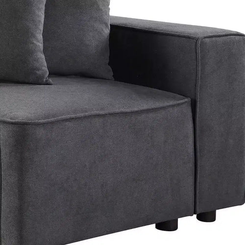 Poltrona da accento imbottita in tessuto grigio da 28" con struttura in legno