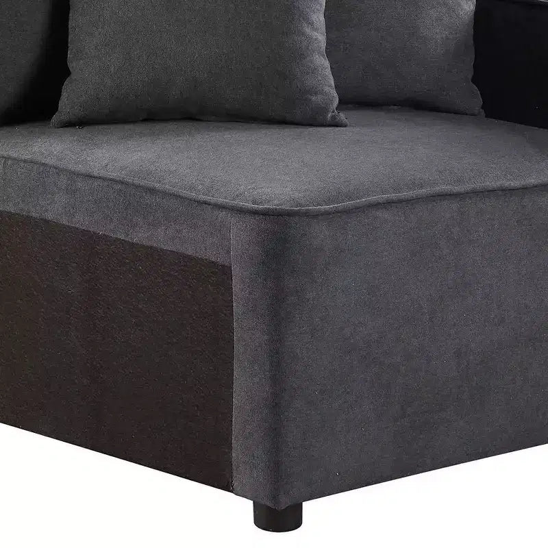 Poltrona da accento imbottita in tessuto grigio da 28" con struttura in legno