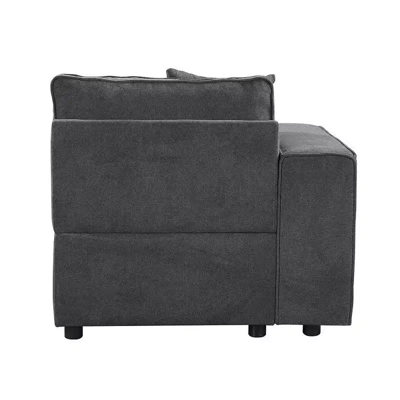 Poltrona da accento imbottita in tessuto grigio da 28" con struttura in legno