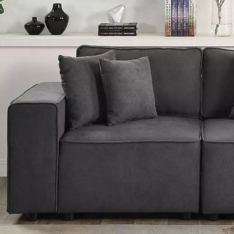 Poltrona da accento imbottita in tessuto grigio da 28" con struttura in legno