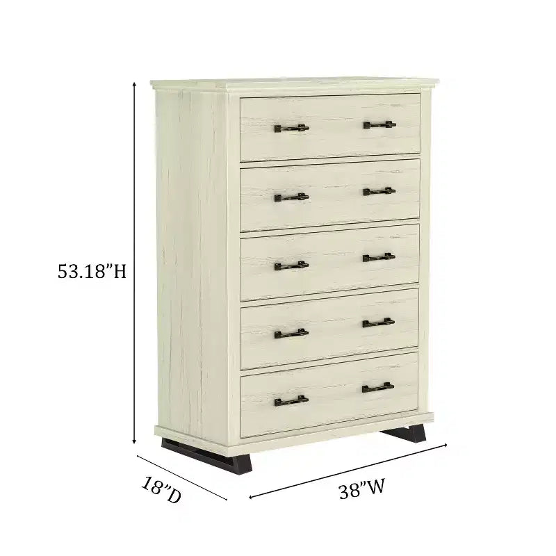 Set da 2 pezzi per camera da letto – Cassettiera a 9 cassetti e comò a 5 cassetti, bianco sporco