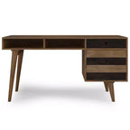 Scrivania Mid-Century Modern con cassetti laterali e archivio