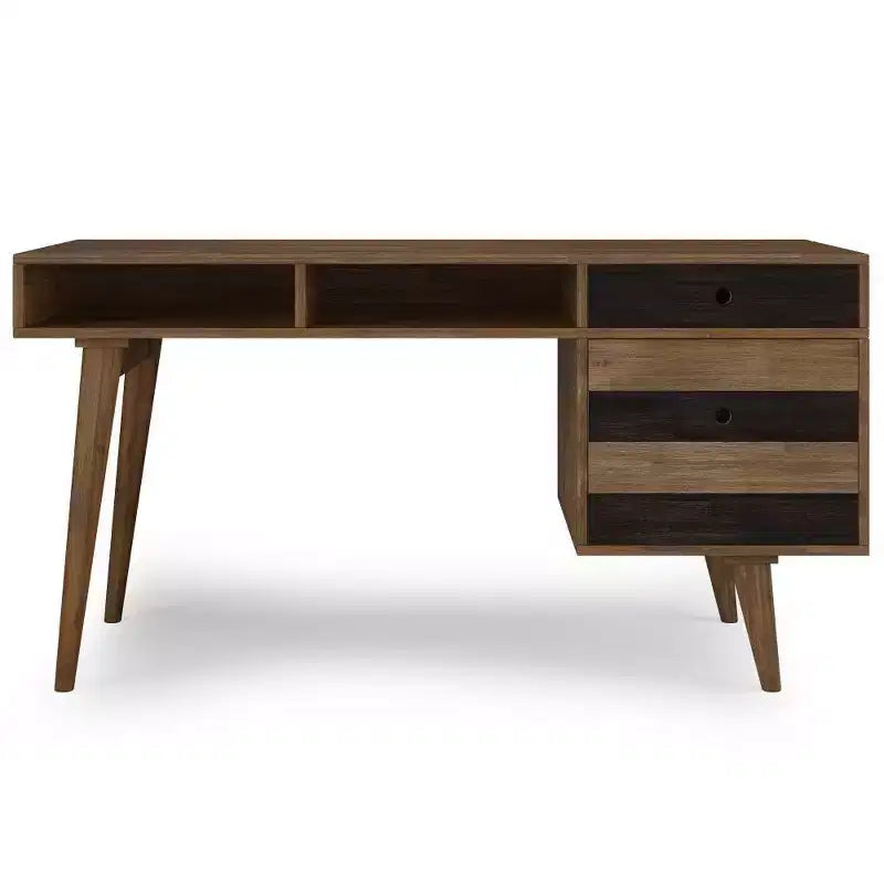 Scrivania Mid-Century Modern con cassetti laterali e archivio