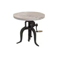 Carolina Living Emma Adjustable Crank Accent Table Natural Driftwood/Aged Iron: 30 Day Warranty, Mango Wood Top, Iron Frame