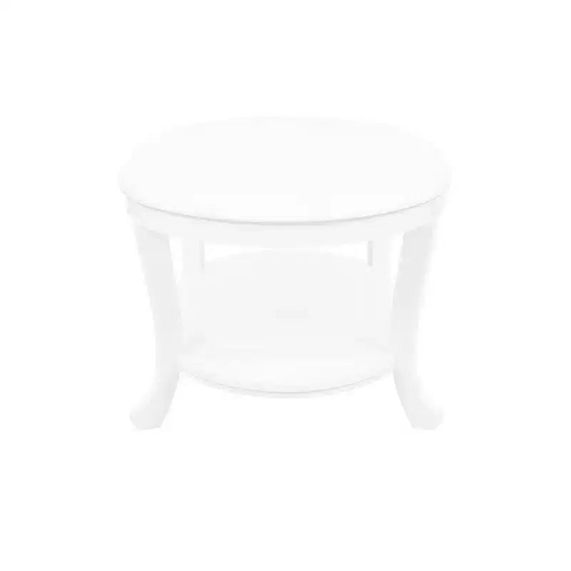 Tavolino da Caffè Ovale con Ripiano Inferiore - Bianco Rustico