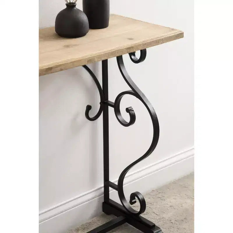 Consolle rettangolare in legno, 36x12,5x29,25, Nera