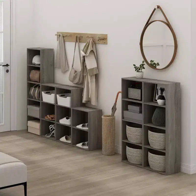 Libreria aperta a 4 ripiani con mensole contenitore