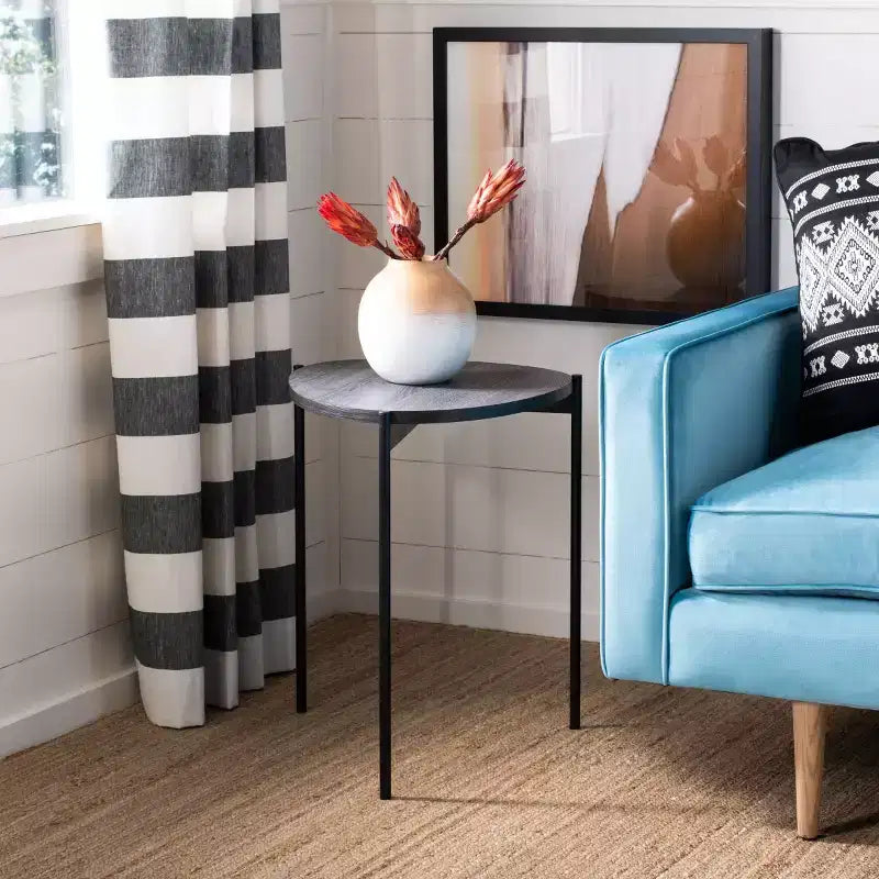 Tavolino Accent - Rovere Grigio Scuro e Gambe in Ferro Nero