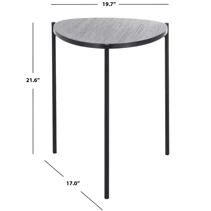 Tavolino Accent - Rovere Grigio Scuro e Gambe in Ferro Nero