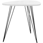 Tavolino d'appoggio Accent Mid-Century Moderno – Piano Bianco e Gambe in Ferro Nero