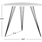 Tavolino d'appoggio Accent Mid-Century Moderno – Piano Bianco e Gambe in Ferro Nero