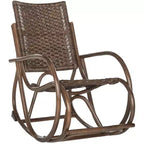Sedia a dondolo in rattan con struttura laccata
