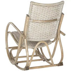 Sedia a dondolo in rattan con struttura laccata