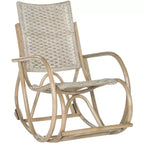 Sedia a dondolo in rattan con struttura laccata