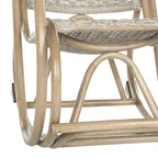 Sedia a dondolo in rattan con struttura laccata