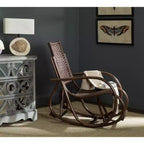 Sedia a dondolo in rattan con struttura laccata