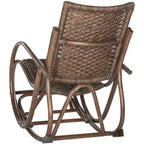 Sedia a dondolo in rattan con struttura laccata
