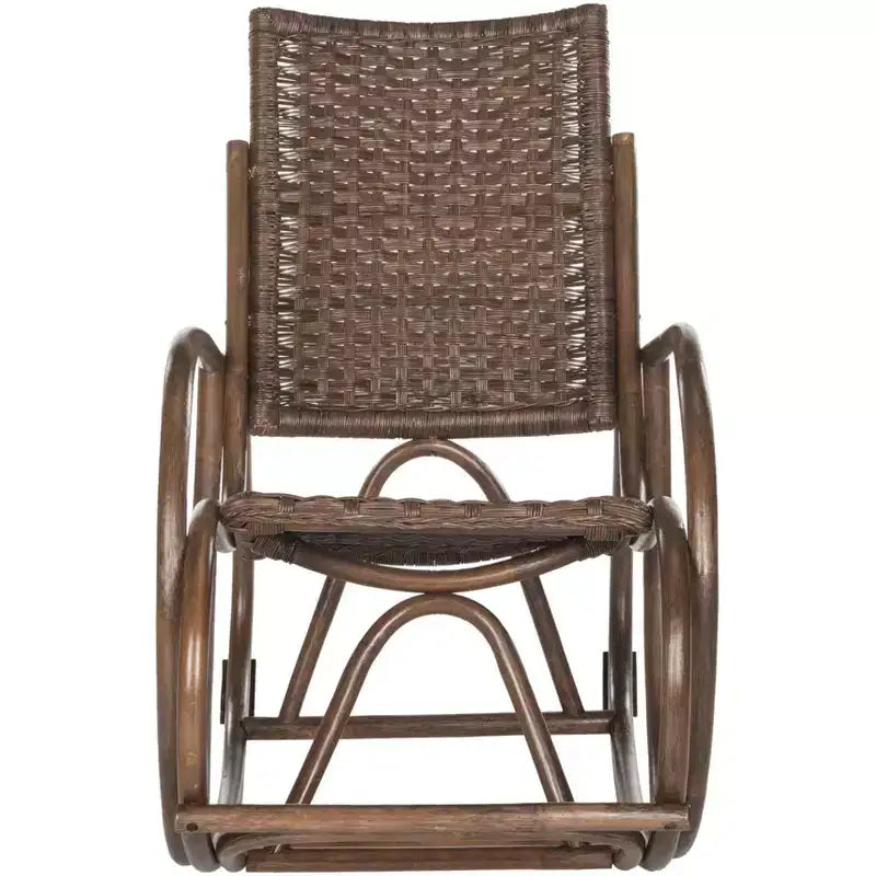 Sedia a dondolo in rattan con struttura laccata