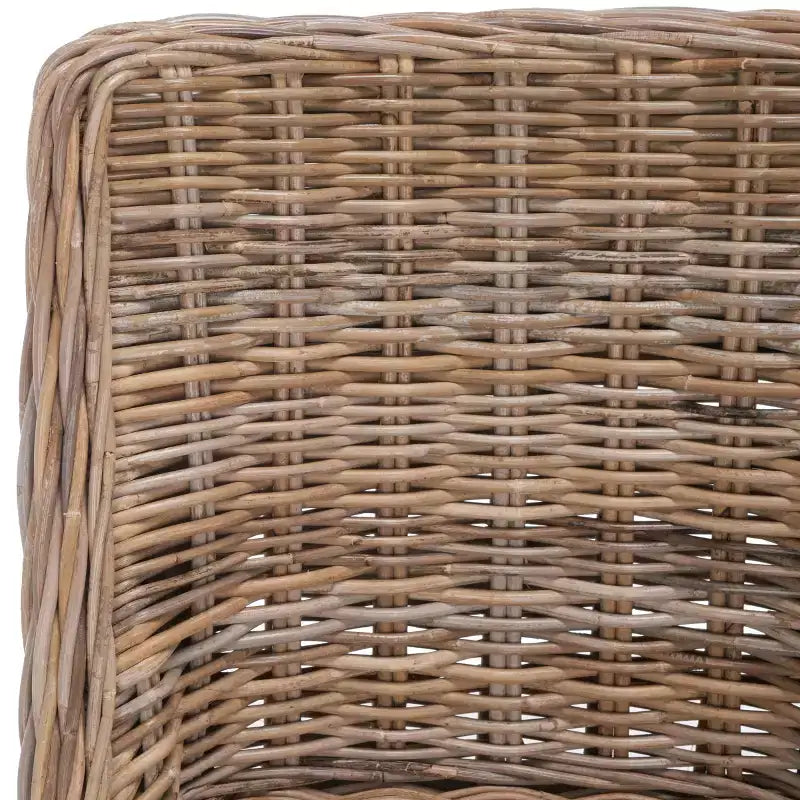 Sedie da pranzo senza braccioli in rattan, set da 2, grigio