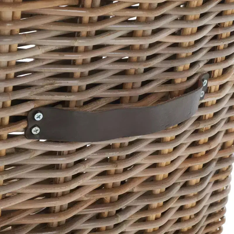 Sedie da pranzo senza braccioli in rattan, set da 2, grigio