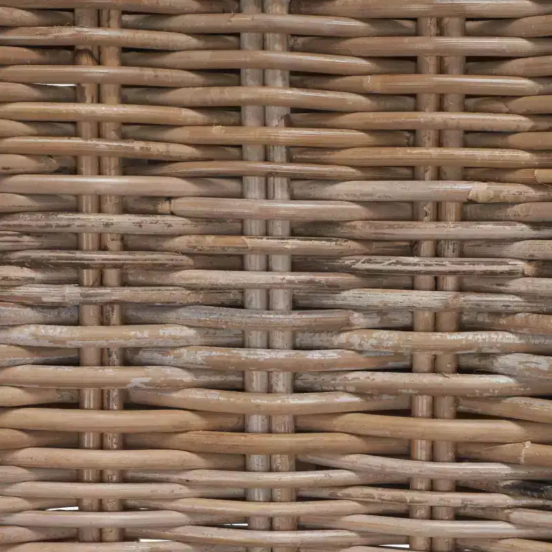 Sedie da pranzo senza braccioli in rattan, set da 2, grigio