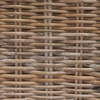 Sedie da pranzo senza braccioli in rattan, set da 2, grigio
