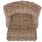 Sedie da pranzo senza braccioli in rattan, set da 2, grigio
