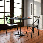 Tavolo da cocktail rotondo in legno da 36" con colonne da 30" e 42" di altezza