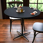 Tavolo da cocktail rotondo in legno da 36" con colonne da 30" e 42" di altezza