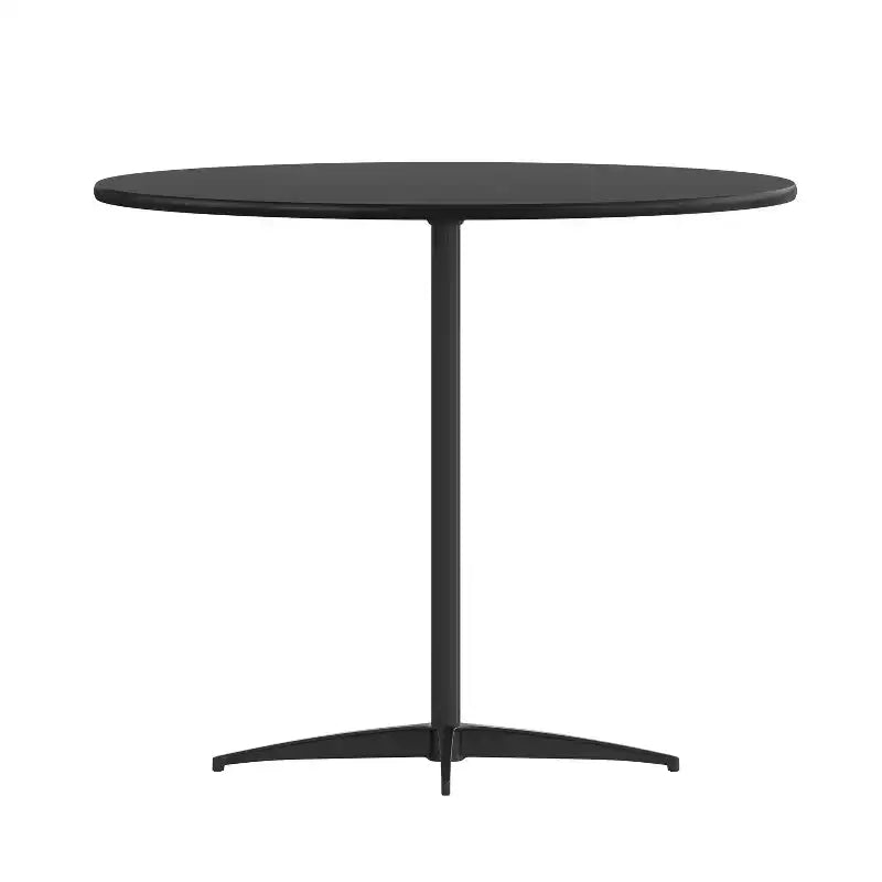 Tavolo da cocktail rotondo in legno da 36" con colonne da 30" e 42" di altezza