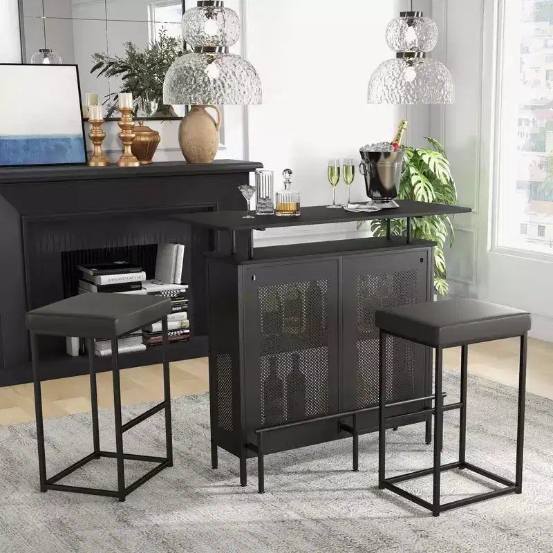 Sgabelli da bar da 30" Set da 2 Sedie da bancone imbottite in pelle PU con poggiapiedi