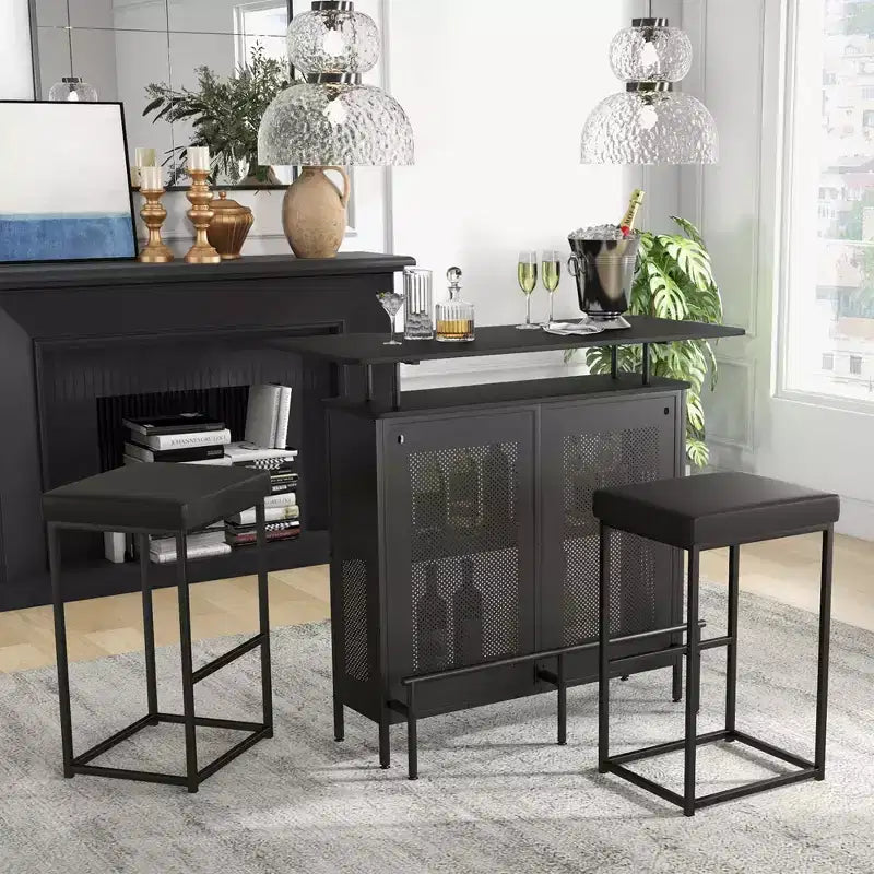 Sgabelli da bar da 30" Set da 2 Sedie da bancone imbottite in pelle PU con poggiapiedi