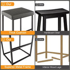 Sgabelli da bar da 30" Set da 2 Sedie da bancone imbottite in pelle PU con poggiapiedi