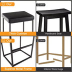 Sgabelli da bar da 30" Set da 2 Sedie da bancone imbottite in pelle PU con poggiapiedi