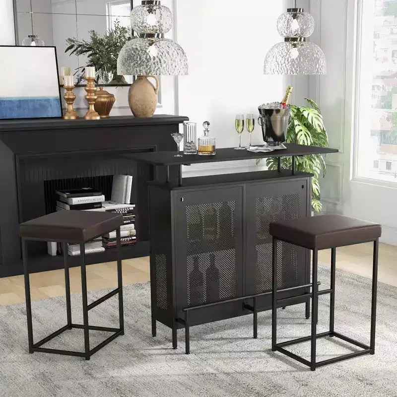 Sgabelli da bar da 30" Set da 2 Sedie da bancone imbottite in pelle PU con poggiapiedi