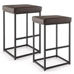 Sgabelli da bar da 30" Set da 2 Sedie da bancone imbottite in pelle PU con poggiapiedi