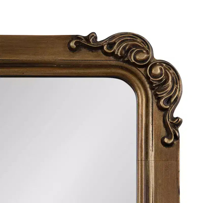 Specchio da parete rettangolare con cornice in stile barocco