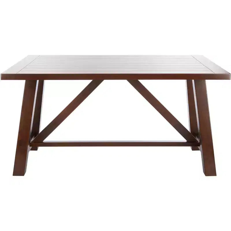 Tavolo da pranzo rettangolare per 6 persone, finitura in legno marrone