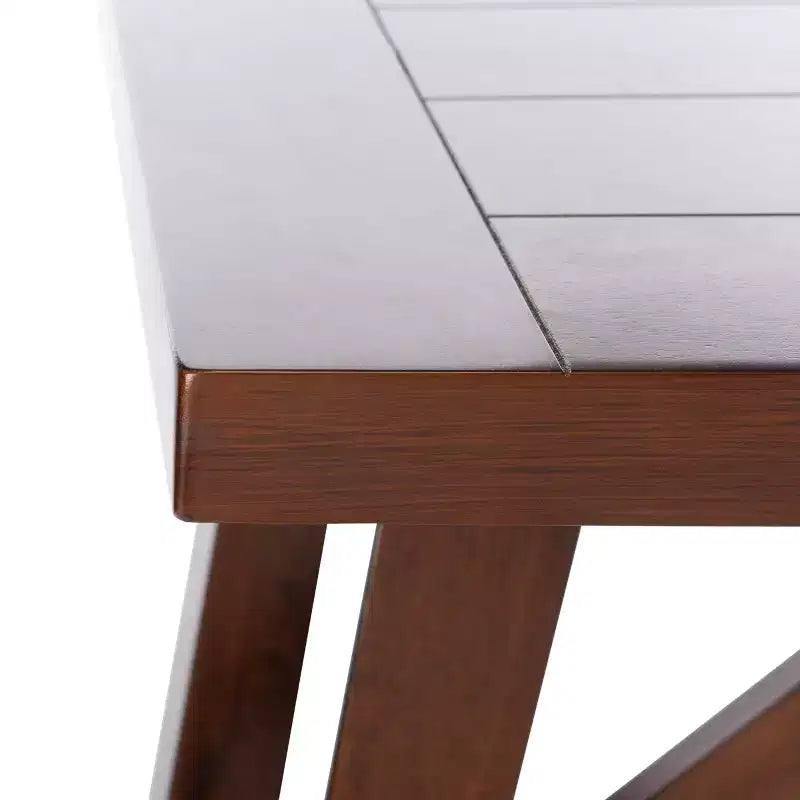 Tavolo da pranzo rettangolare per 6 persone, finitura in legno marrone
