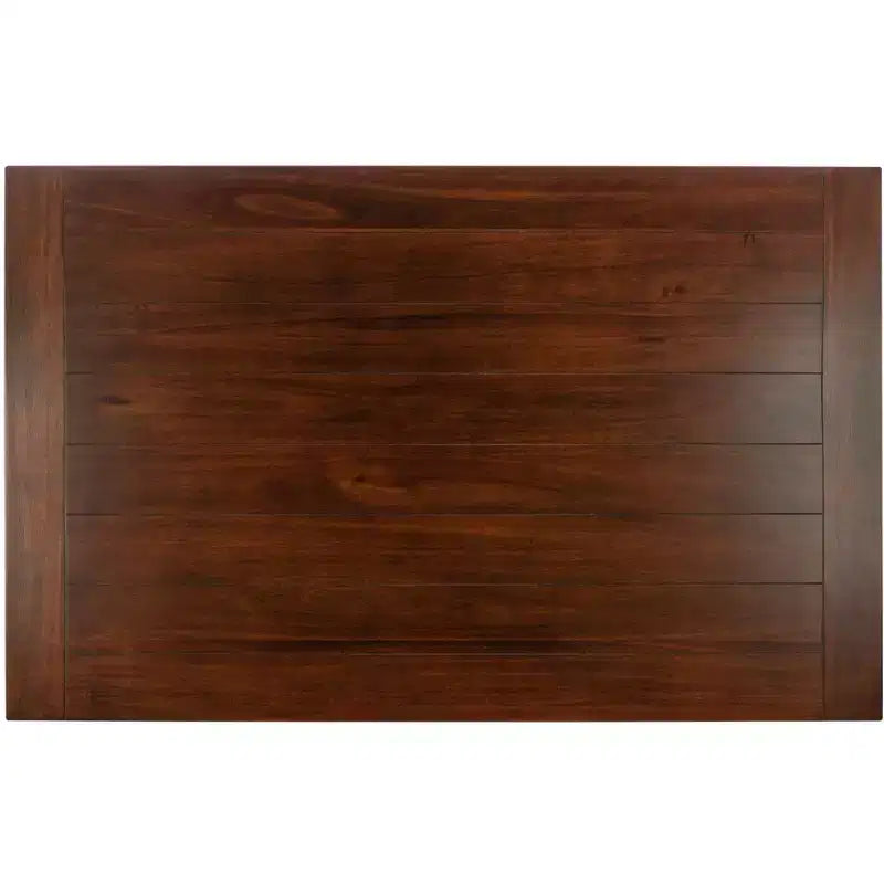 Tavolo da pranzo rettangolare per 6 persone, finitura in legno marrone