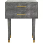 Nour Faux Shagreen End Table - SFV1520B - Black - Safavieh Couture