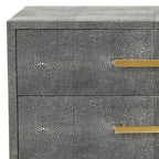 Tavolino in legno nero con dettagli in ottone