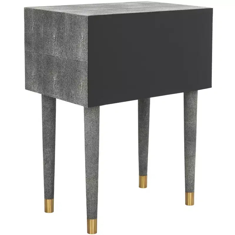 Tavolino in legno nero con dettagli in ottone