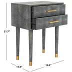 Tavolino in legno nero con dettagli in ottone