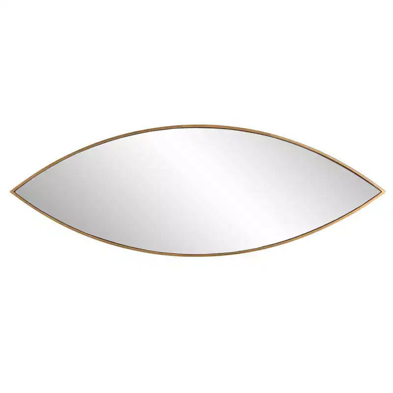 Specchio da parete ovale in metallo bronzo dorato anticato, 35,5 x 101 cm